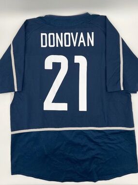 USMNT 2002/2003 Away Authentic Nike Donovan #21 Jersey L Men Navy White